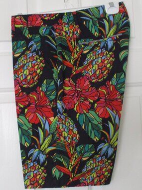 Hudson & Barrow Mens Flat Front Cotton Stretch Hawaiian Short Pant - Size 32W